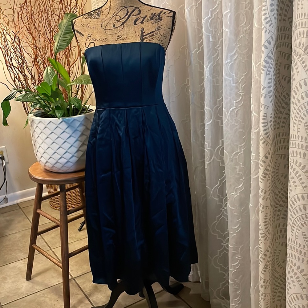 Calvin Klein Strapless Satin Cocktail Dress NWT